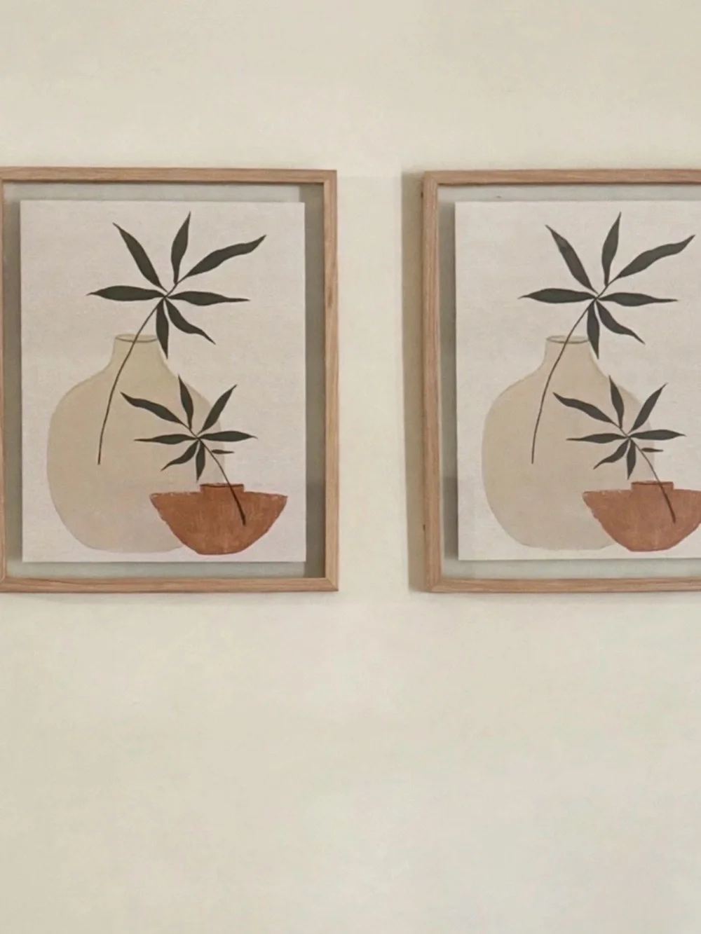 Neutral Botanical Framed Wall Art in Beige, Terracotta & Olive